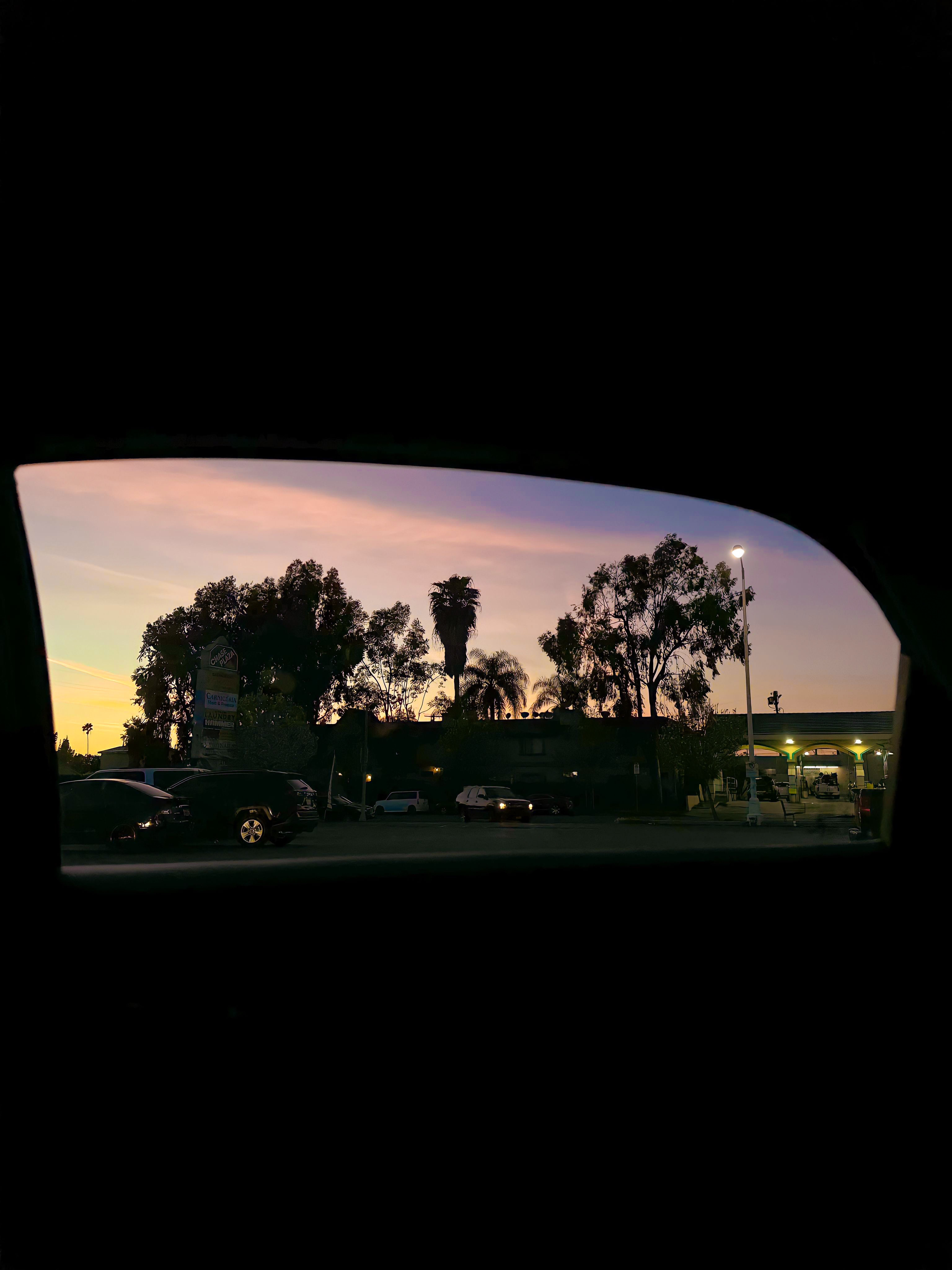 Sunset through car window