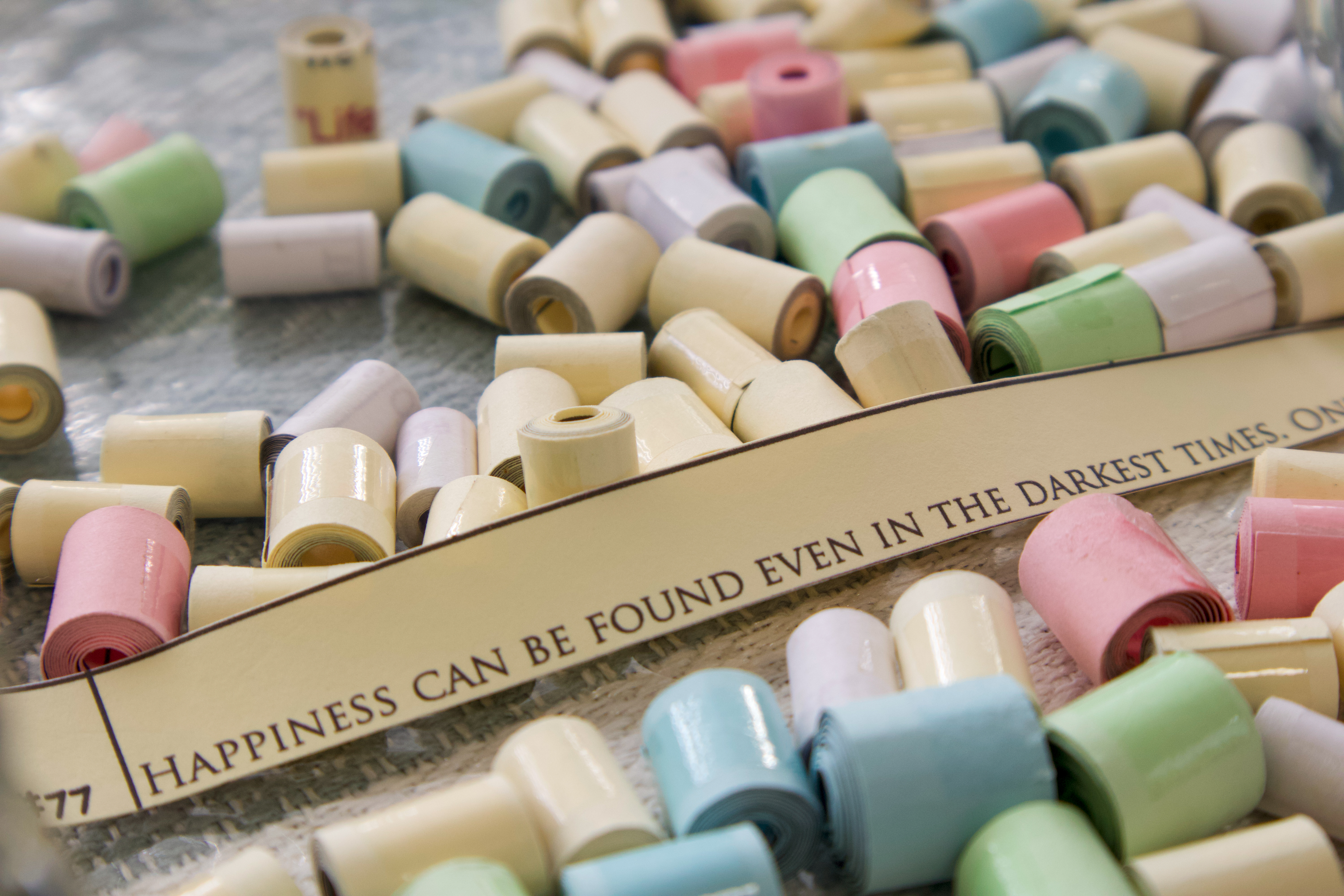 Colorful paper rolls